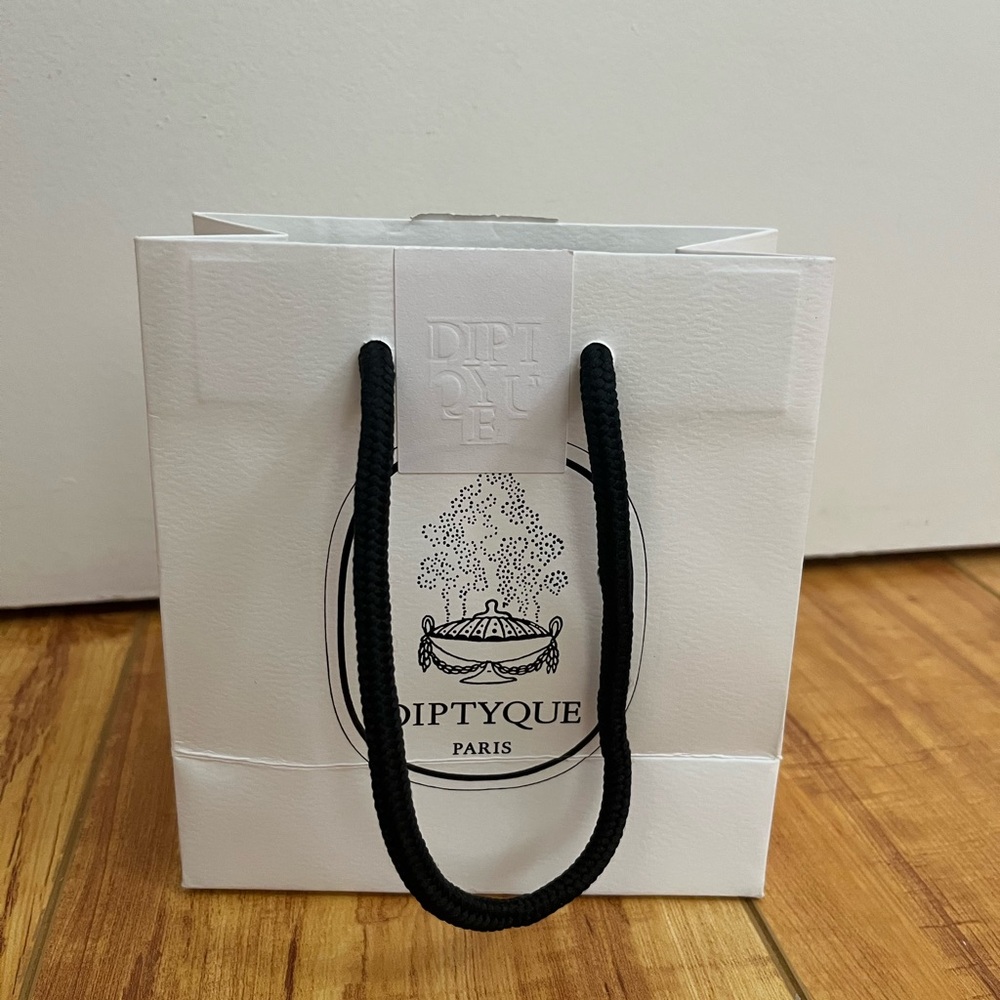 Diptyque White Bag with Black Handles